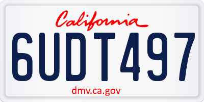 CA license plate 6UDT497