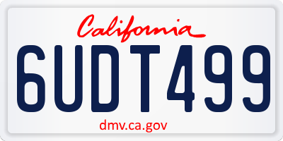 CA license plate 6UDT499
