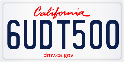 CA license plate 6UDT500