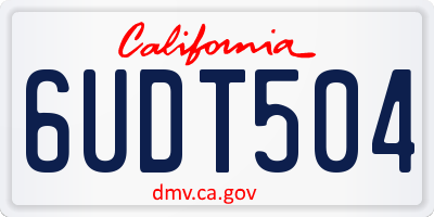 CA license plate 6UDT504