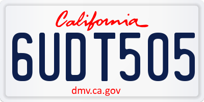 CA license plate 6UDT505