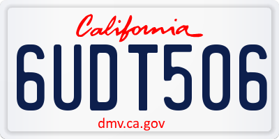 CA license plate 6UDT506