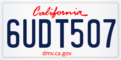 CA license plate 6UDT507