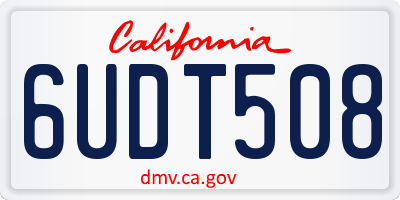 CA license plate 6UDT508