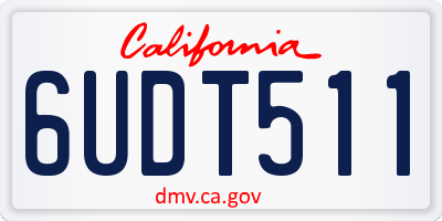 CA license plate 6UDT511