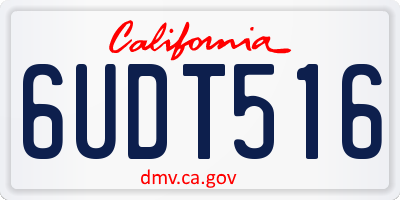 CA license plate 6UDT516