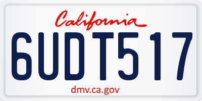 CA license plate 6UDT517