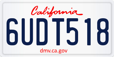 CA license plate 6UDT518