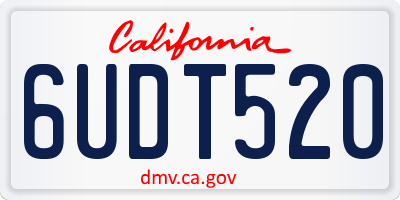 CA license plate 6UDT520