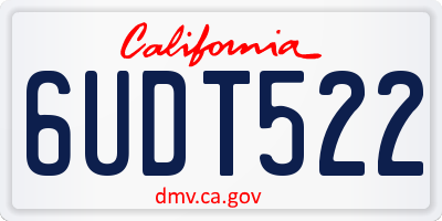 CA license plate 6UDT522