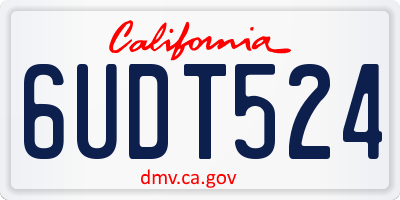 CA license plate 6UDT524