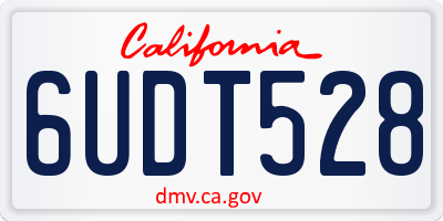 CA license plate 6UDT528