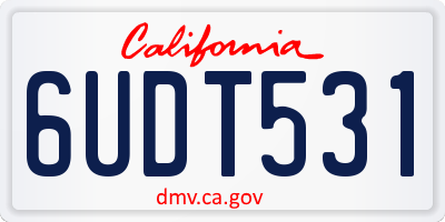 CA license plate 6UDT531
