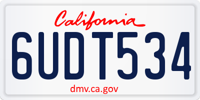 CA license plate 6UDT534