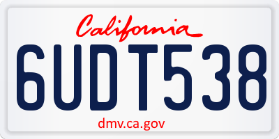 CA license plate 6UDT538