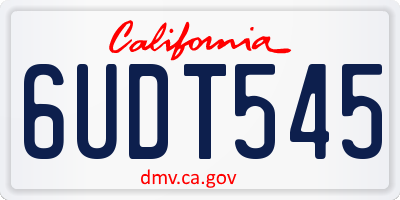 CA license plate 6UDT545