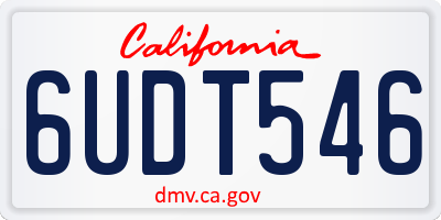CA license plate 6UDT546