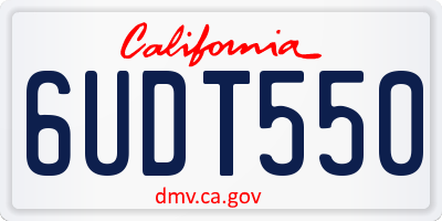 CA license plate 6UDT550