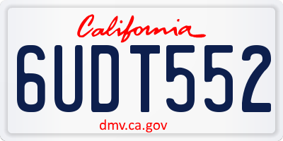CA license plate 6UDT552