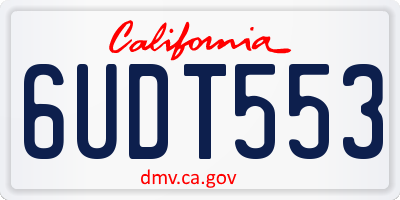 CA license plate 6UDT553