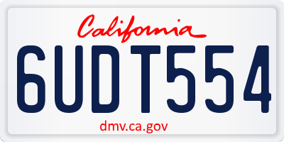 CA license plate 6UDT554
