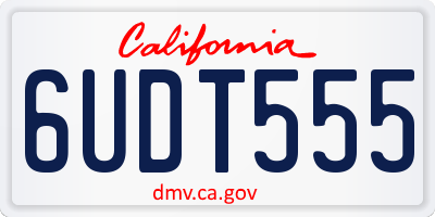 CA license plate 6UDT555
