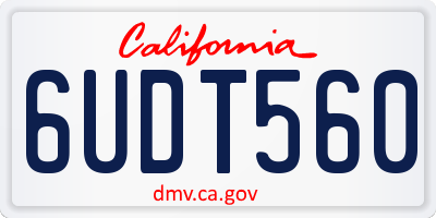 CA license plate 6UDT560