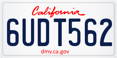 CA license plate 6UDT562
