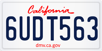 CA license plate 6UDT563