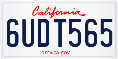 CA license plate 6UDT565