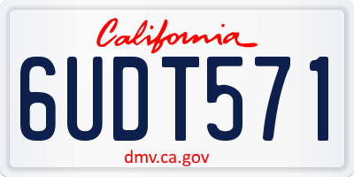 CA license plate 6UDT571