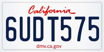 CA license plate 6UDT575