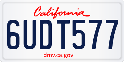CA license plate 6UDT577