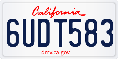 CA license plate 6UDT583