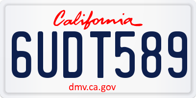 CA license plate 6UDT589