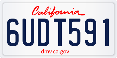 CA license plate 6UDT591