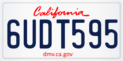 CA license plate 6UDT595