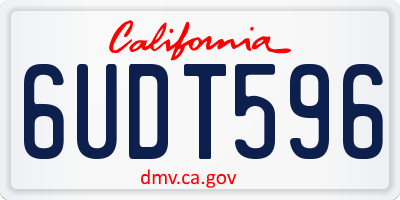 CA license plate 6UDT596