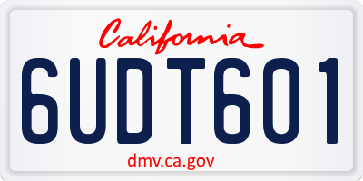CA license plate 6UDT601