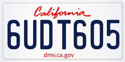 CA license plate 6UDT605
