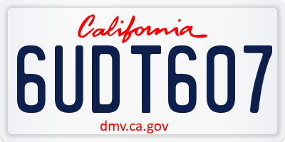 CA license plate 6UDT607