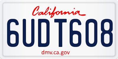 CA license plate 6UDT608