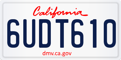 CA license plate 6UDT610