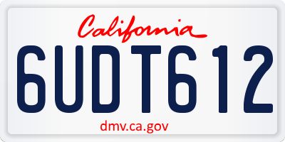 CA license plate 6UDT612