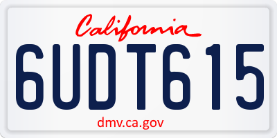 CA license plate 6UDT615