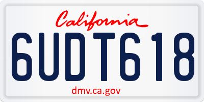 CA license plate 6UDT618