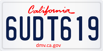CA license plate 6UDT619