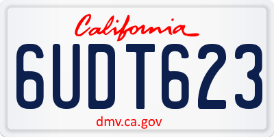 CA license plate 6UDT623