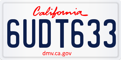 CA license plate 6UDT633