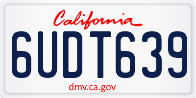 CA license plate 6UDT639